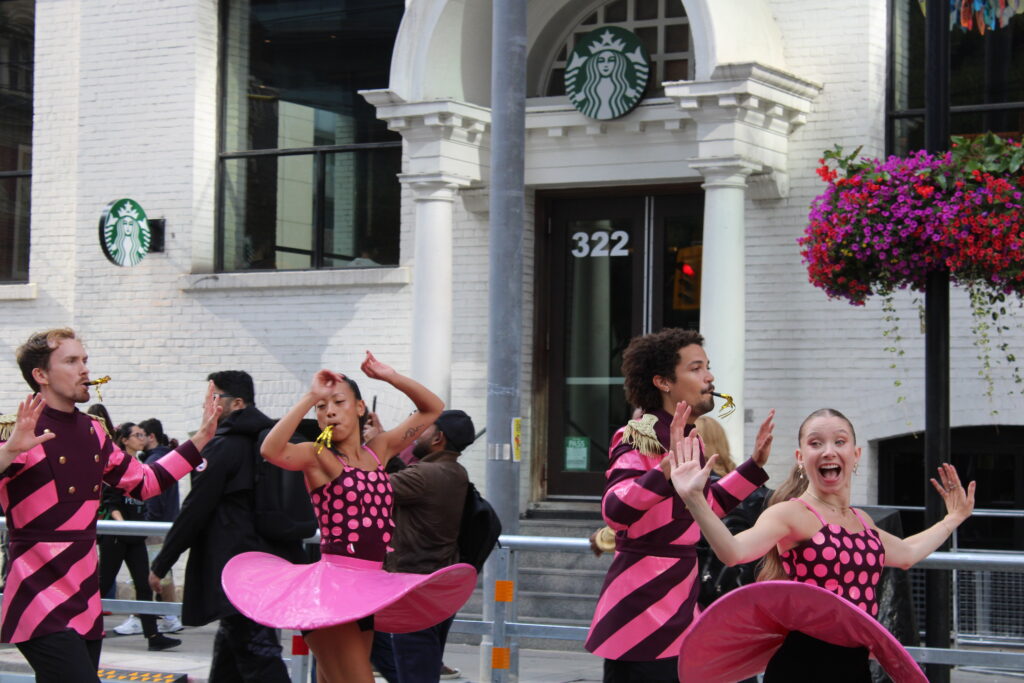 Performance on King St. W. during TIFF