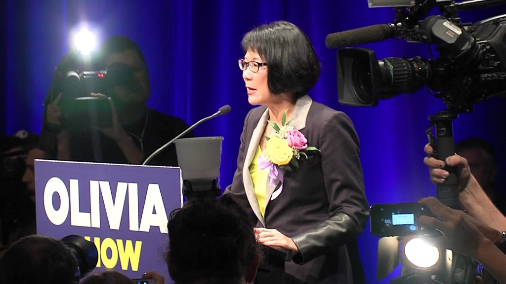 Olivia Chow in high spirits after defeat