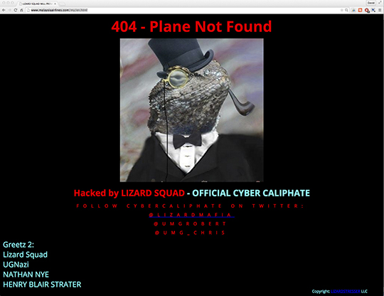 ISIS group says it hacked Malaysia Airline site