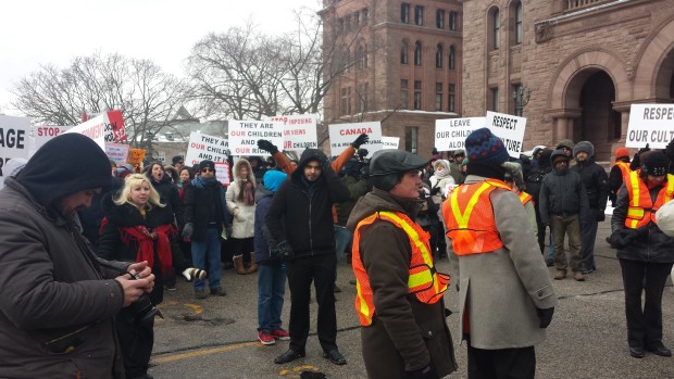 Protesters clash at Queen’s Park over sex-ed curriculum