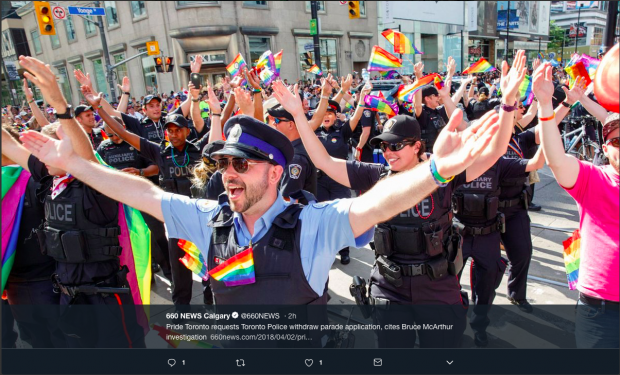 Pride Toronto says no to police marching in parade