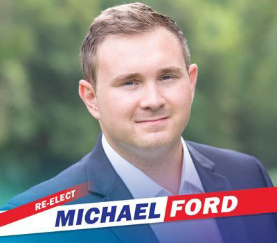 Re- Elected Councillor Michael Ford speaks following his Ward 1 win