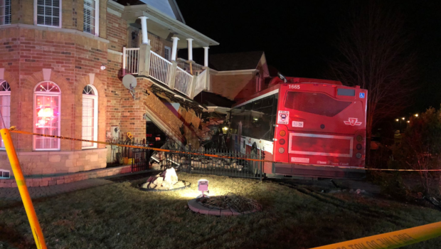 TTC bus crashes into Scarborough homes