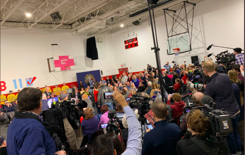Protesters interrupt Biden during his first NH event