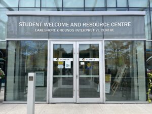 The outside of the Student Welcome and Resource Centre at Lakeshore campus.
